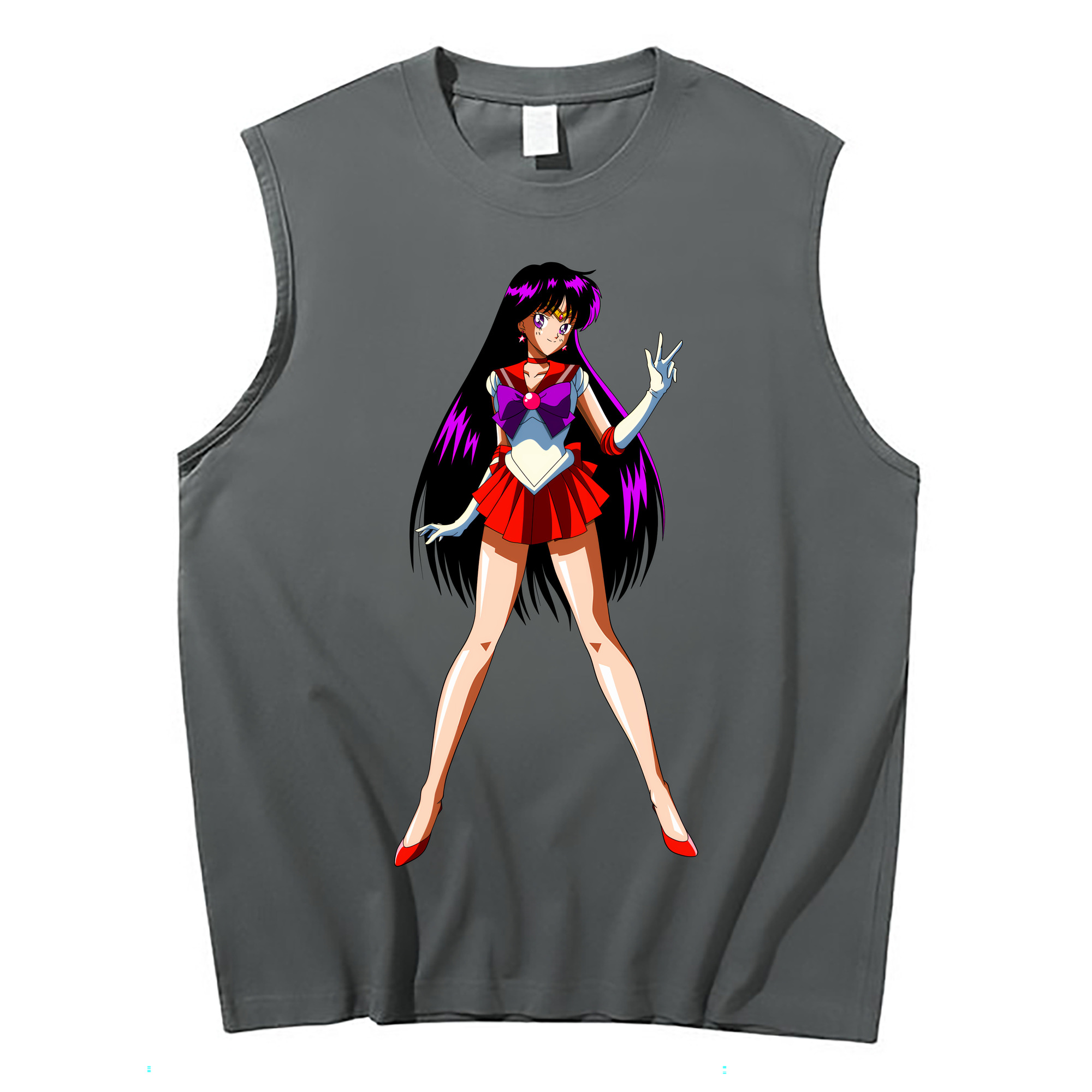 （画像用） 美少女戦士セーラームーン 火野レイ ひの レイ Sailor Moon Hino Rei （セーラーマーズ,Sailor Mars） コットン100％タンクトップ（フロントプリント）